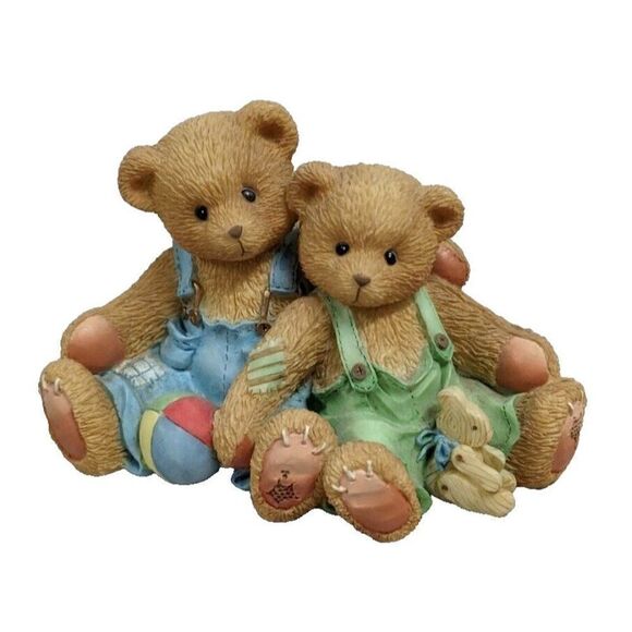 Vintage Cherished Teddies Travis And Tucker 1995 We’re In This Together 127973 - Picture 1 of 7